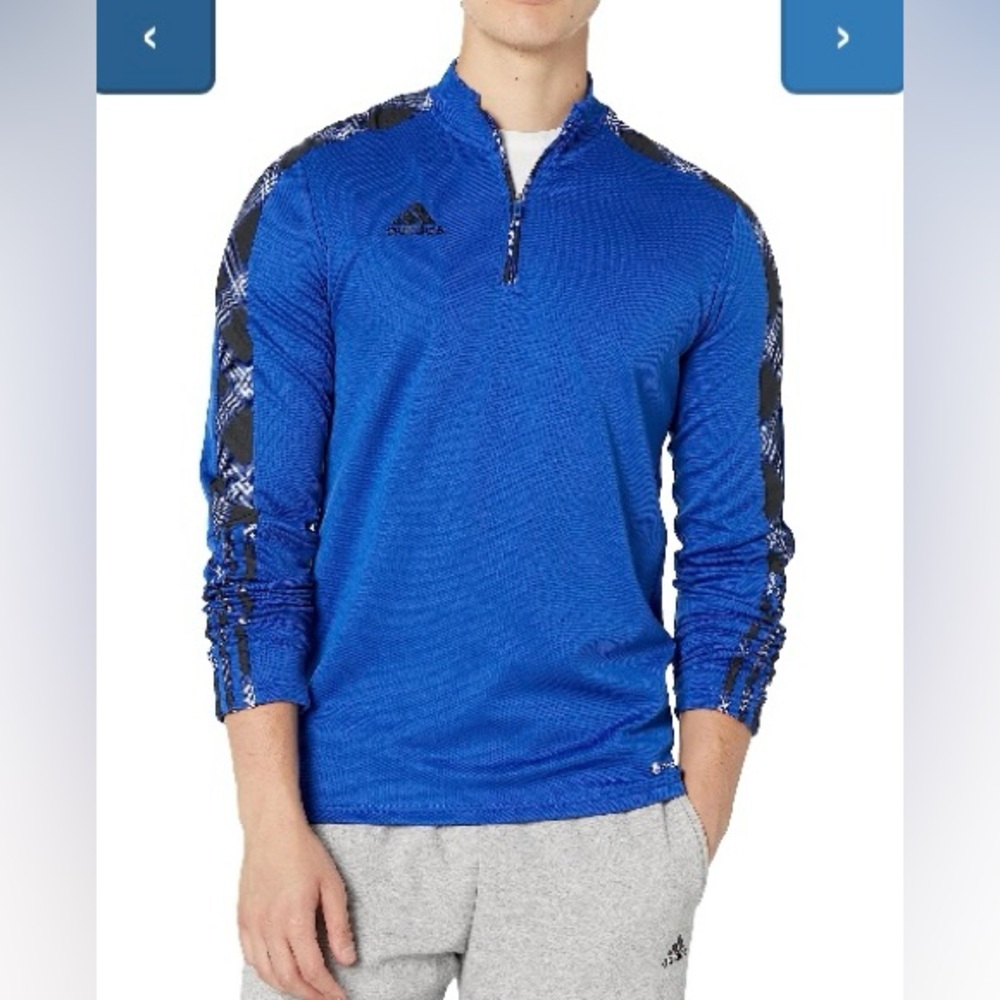 Adidas Men’s Size M Tiro Mid Layer Fleece Team Royal Blue/Black‎ Full Zip NWT